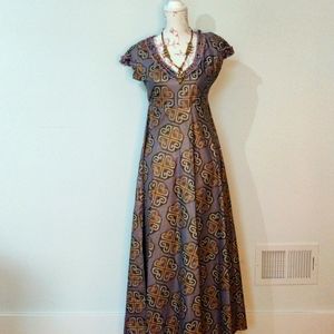 Purple and Gold Maxi Dress
